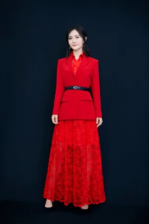 谢娜红裙西装外套性感图片_5