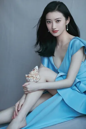 景甜蓝裙精致优雅写真图片_4