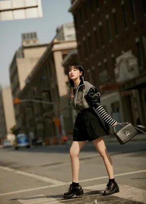 阚清子酷美街拍写真图片_3