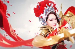 戚薇cosplay虞姬美艳性感图片_1