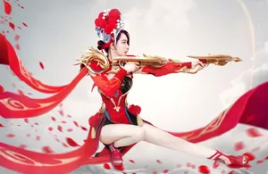 戚薇cosplay虞姬美艳性感图片