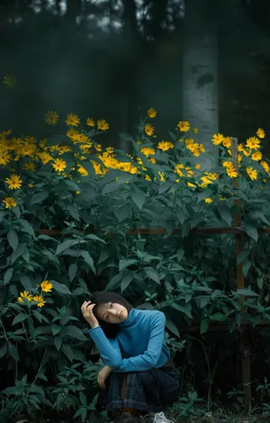 任敏清新文艺户外写真图片_5