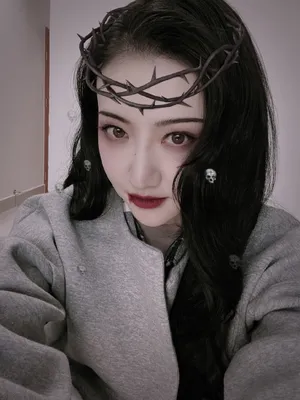 景甜万圣节鬼怪妆自拍图片_11