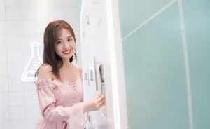郑合惠子粉色连衣裙灵动性感图片_5
