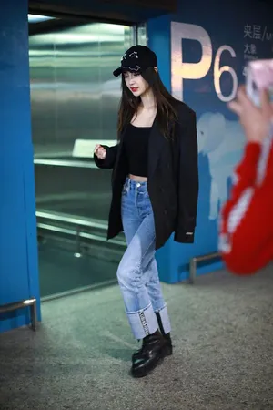 Angelababy西装街拍写真图片_2
