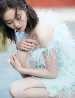 刘诗诗羽毛裙优雅大方写真图片_6