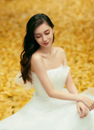 angelababy初冬落叶大片写真图片
