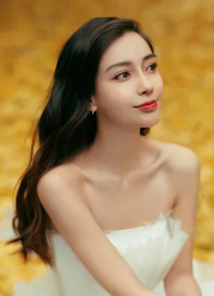 angelababy初冬落叶大片写真图片