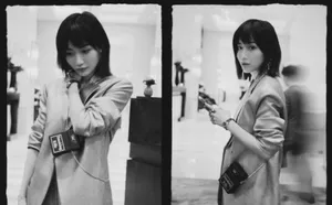 田沅黑白质感写真图片_8