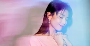 刘涛粉色长裙优雅性感写真图片_8