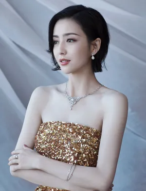 佟丽娅抹胸长裙性感写真图片_5
