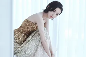 佟丽娅抹胸长裙性感写真图片_6