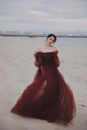 欧阳娜娜薄纱礼裙优雅写真图片_2