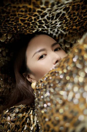 谭维维金色披风裙性感写真图片_3