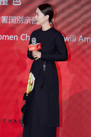 海清印花连衣裙优雅写真图片_6