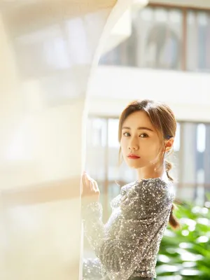 刘芸复古亮片裙性感图片_11