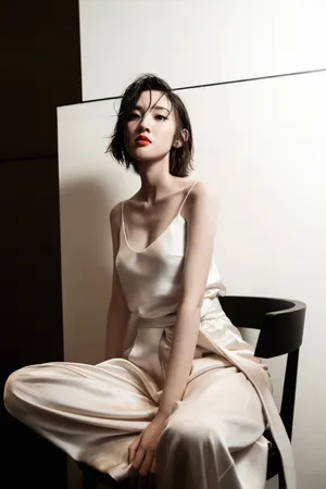 唐艺昕湿发吊带裙性感写真图片_5