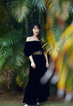 李菲儿黑色长裙性感写真