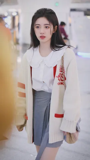 鞠婧祎温柔甜美街拍图片