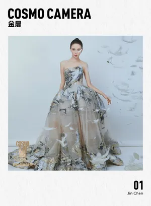 金晨羽毛裙性感写真图片_3