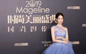 祝绪丹蓝色礼服纱裙性感写真图片_2