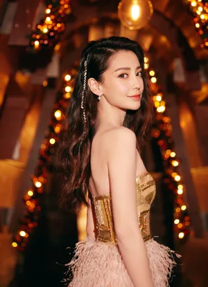 angelababy金属抹胸裙写真图片_7