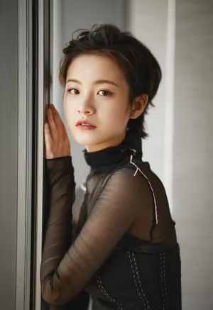李庚希黑色短裙优雅写真图片_3