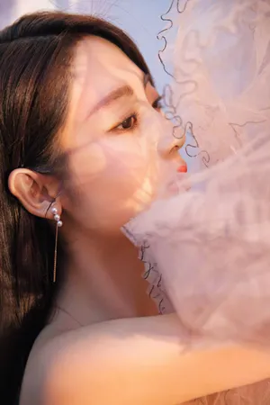 邢菲抹胸纱裙清纯写真图片_3