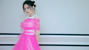 张靓颖芭比粉优雅写真图片