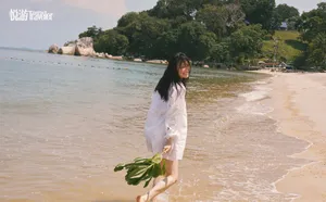 倪妮海边戏水湿身性感写真图片_3