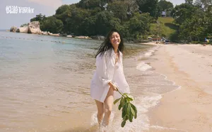 倪妮海边戏水湿身性感写真图片_5