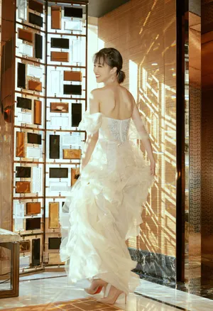 奚望轻纱长裙精致优雅写真图片