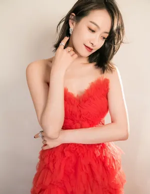 宋茜红裙优雅写真图片_4