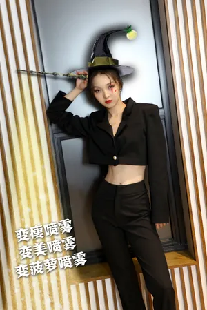 强东玥纯黑甜酷写真图片_5
