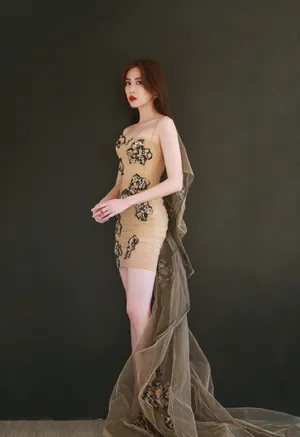 刘美彤刺绣礼服优雅写真图片_5