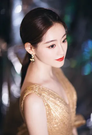 祝绪丹金色礼裙优雅写真图片_6