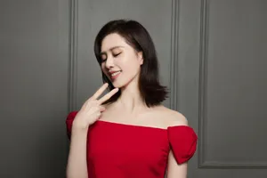 刘诗诗红裙优雅性感写真图片_2