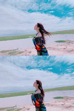 孟美岐甜美旅拍照图片_1