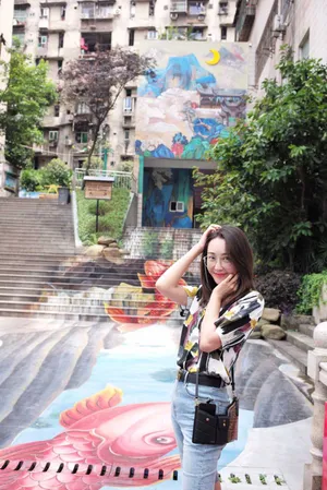 杜若溪严屹宽甜美路拍图片_6