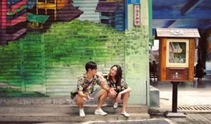 杜若溪严屹宽甜美路拍图片_8