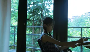 吴佳怡麻花辫日系写真图片_2