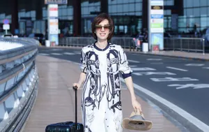 刘敏涛气质优雅机场图片