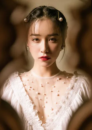 阚清子珍珠发夹甜美写真图片