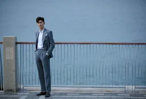张翰帅气英伦风西装写真图片