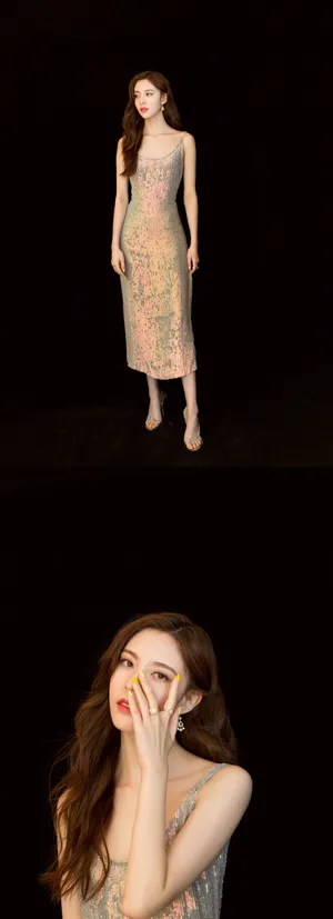 宋妍霏亮片裙优雅写真图片_5