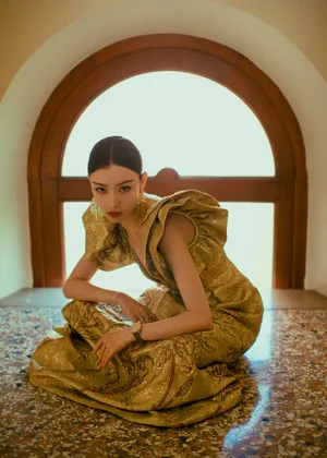 倪妮优雅华丽刺绣裙写真图片_7