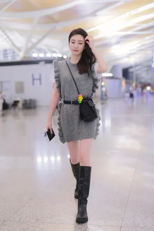 江疏影时尚吸睛机场街拍图片_3