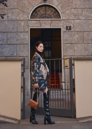 李小冉性感米兰街拍写真图片_8