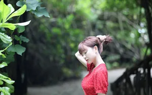 张檬清新文艺户外写真图片_5