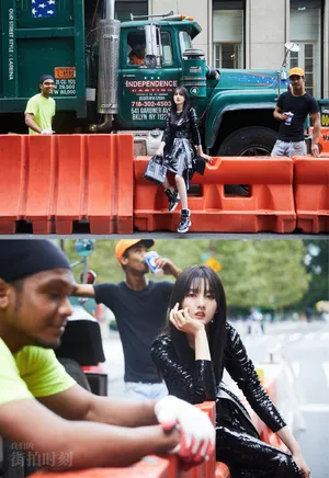 宋祖儿黑色亮片裙甜酷写真图片